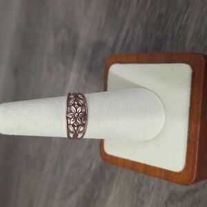 S925 Flower Ring In Rose Gold NEW